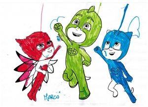 Disegno dei supereroi dei bambini di Dental House Kids